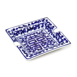 Cinzeiro de Porcelana para 2 Charutos Moulin - Azul