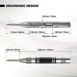 Perfurador central automático, marcador de madeira, metal, aço, mola de carga, localizador de broca, perfurador resistente, carpintaria, ferramenta manual automática