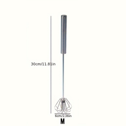 Batedor de ovos de aço inoxidável, misturador semiautomático durável para mistura de creme de ovo sem esforço, agitação e batida para cozimento de cozinha