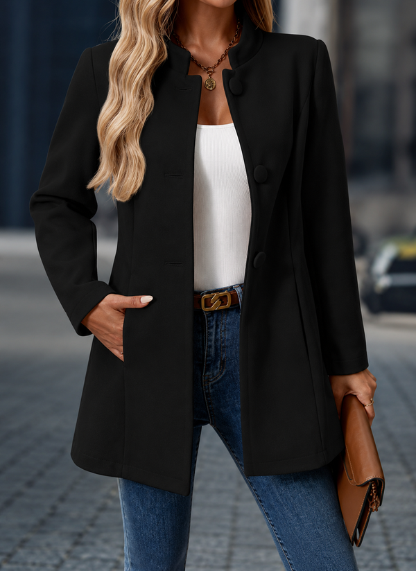 Sobretudo Feminino Inverno Lã Grossa Gola Alta
