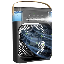 Ventilador Portátil de Mesa Mini Ar Condicionado preto