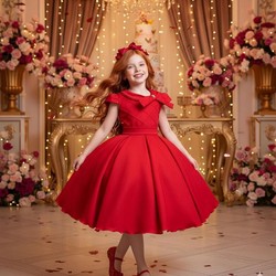 Vestido Luxo Vermelho - Gola com Laço 