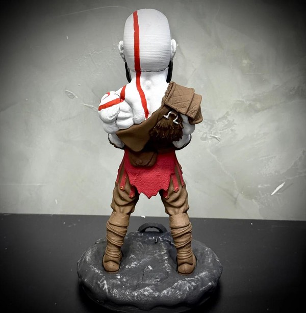 Suporte Premium Para Controle de Playstation e Xbox Kratos de luxo pintado a mão Pronta Entrega com chaveiro de brinde
