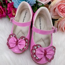 Sapatilha Flor Di Mila – Rosa Chiclete com Pink Laço e Strass