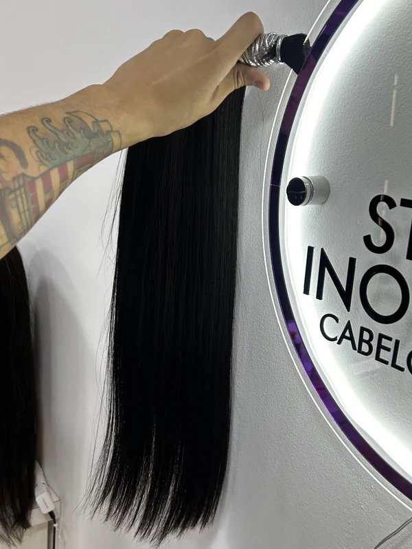 Cabelo Vietnamita Castanho Esc. Liso - 55cm (100g)