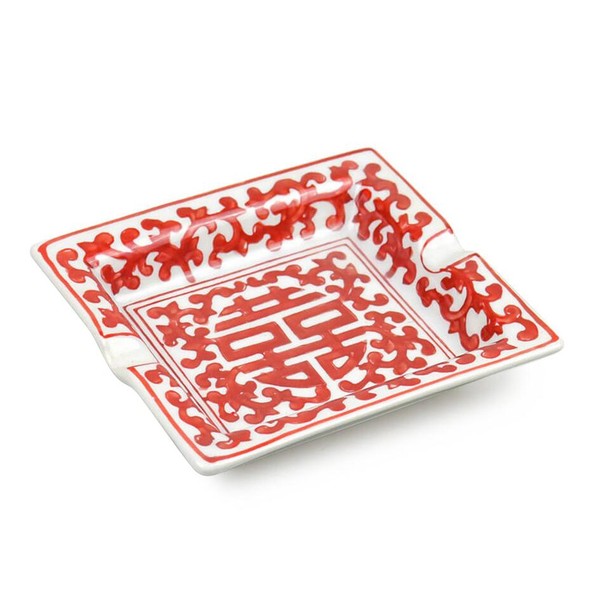 Cinzeiro de Porcelana para 2 Charutos Moulin - Vermelho
