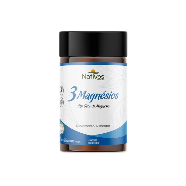 3 Magnésios 60 caps - Nativos