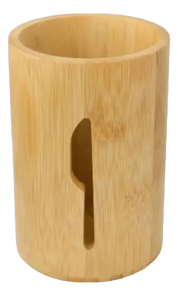 Kit Porta Talheres Bambu 3 Peças