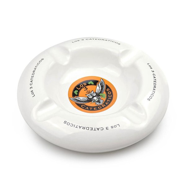 Cinzeiro para 4 Charutos de Porcelana Los 3 Catedraticos - Branco