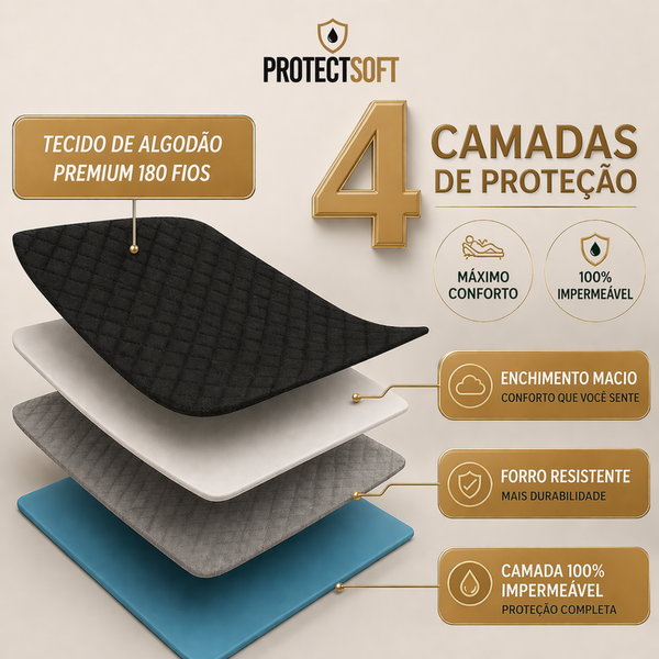 ProtectSoft™ – Pague 1, Leve 3 | Capa Impermeável Premium + 2 Fronhas [OFERTA LIMITADA 🔥]