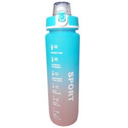 Garrafa de Água 1000ml 100% Water (Azul Claro)