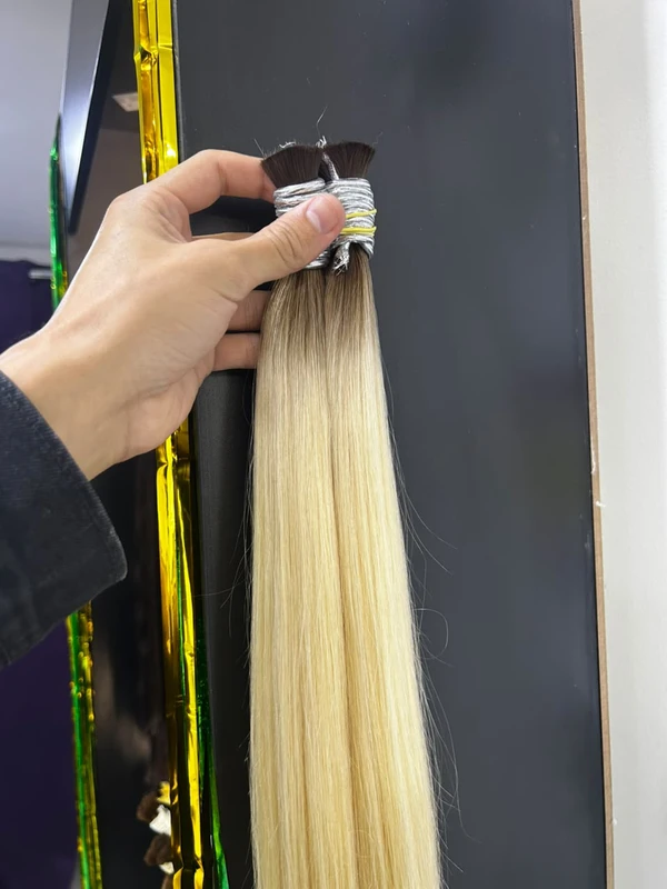 Cabelo Vietnamita Loiro Raiz Escura 55cm - 100gr
