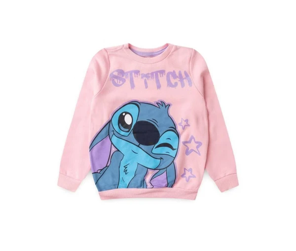 Conjunto Moletinho - Stitch Rosa Claro 