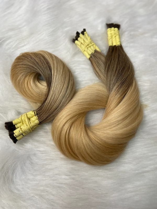 Cabelo Brasileiro Loiro Mesclado 50cm (Raiz Escura) - 100gr