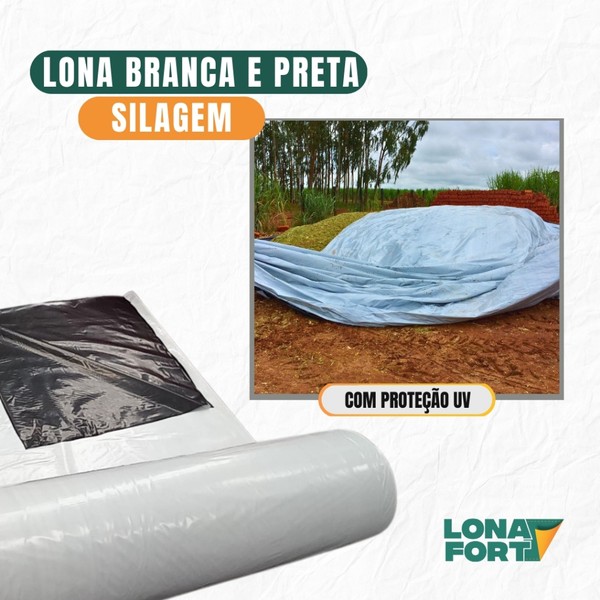 Lona Dupla Face Preta E Branca 8x15m Para Silagem Anti UV 200 micras ENVIO IMEDIATO