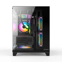 Gabinete Gamer Fortrek Clarity Frontal e Lateral em Vidro Micro ATX Preto
