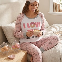 PIJAMA MANGA LONGA ADULTO DONUTS 76207 PINGO LELE