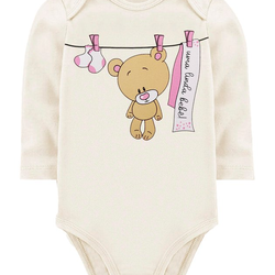 KIT BODY BEBÊ 5 PEÇAS SUEDINE URSO ORANGO