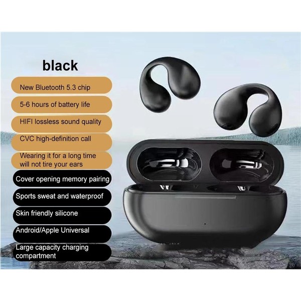 Fone De Ouvido Sem Fio Ambie Sound Earcuffs Bluetooth 5.2 IPX5 Fone Esporte À Prova D'água Com Microfone