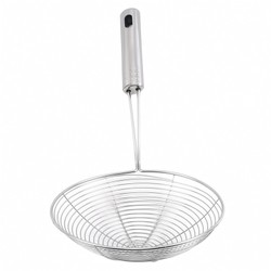 Skimmer oval de aço inoxidável, filtro de malha, pote de óleo, filtro de alimentos, panelas, filtro frito, filtro de cozinha, ferramenta de cozimento