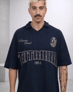 T-shirt Polo inside out navy blue