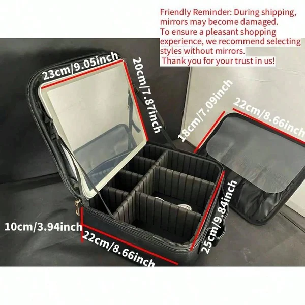 Necessaire Perfeita Para Viagem Com Espelho e Iluminação