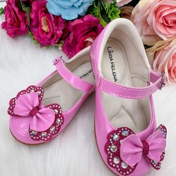 Sapatilha Flor Di Mila – Rosa Chiclete com Pink Laço e Strass