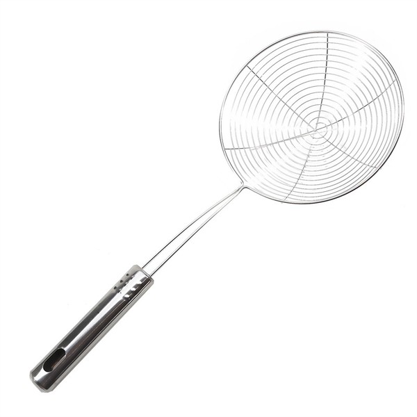 Skimmer oval de aço inoxidável, filtro de malha, pote de óleo, filtro de alimentos, panelas, filtro frito, filtro de cozinha, ferramenta de cozimento