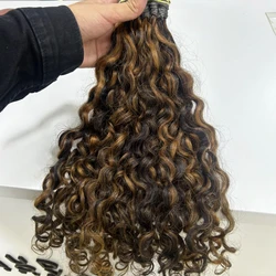Cabelo Cacho Caipira Iluminado Claro Fios de 55 cm (100g)