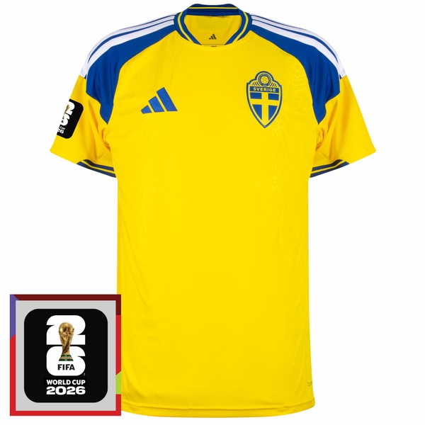 Camisa Seleção Suécia Home 2026/27 Patch Copa do Mundo 2026