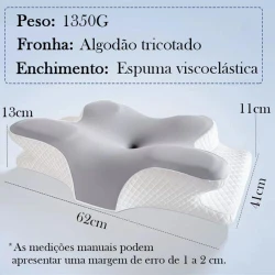 Travesseiro Ortopédico Borboleta em Espuma de Memória Ergonômico