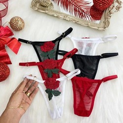 Calcinha Flower – Tule com rosa bordada
