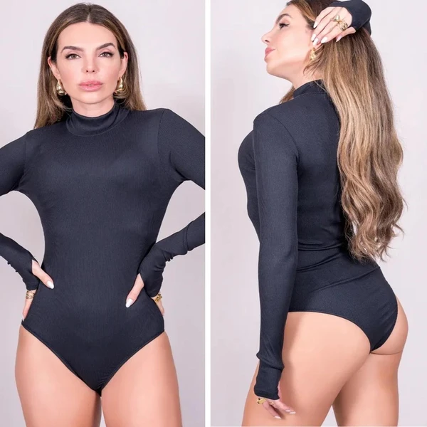 Body Canelado Manu Manga Longa
