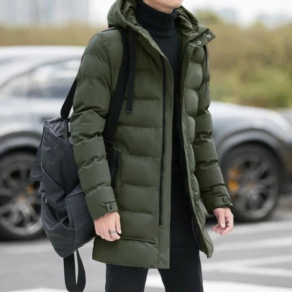 Jaqueta Puffer Masculina Alongada Celesto