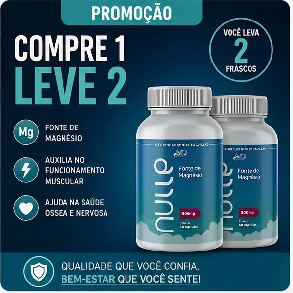 Nulle - Kit com 2 Frascos de 60 Cápsulas + Frete Grátis