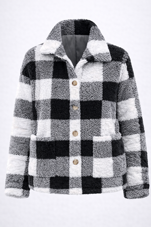 Jaqueta Sherpa Xadrez Feminina