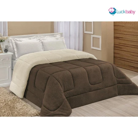 Coberdrom Casal Queen Sherpa Edredrom Pele de Carneiro 2,40m x 2,20m