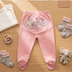 CALÇA BICHO MOLHADO EU AMO MAMÃE ROSA