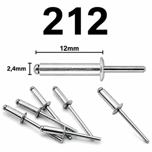 Rebite Pop 212 Alumínio 2,4 x 12 mm - Kit com 100 Unidades | Alta Resistência