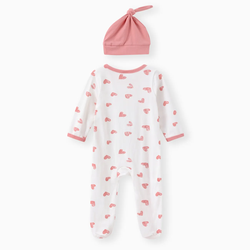 macacão bebê 2 peças coração estampado RN