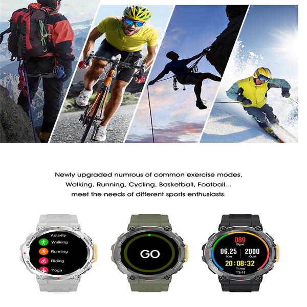 Smartwatch Outdoor Travel Watch Bateria de longa duração GPS NFC Bluetooth Chamada Frequência cardíaca 