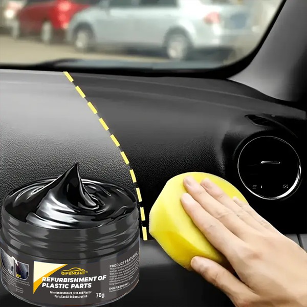 agente de reparo de plástico automotivo-cera de polimento de plástico interno e externo, creme antienvelhecimento para reparo de arranhões, adequado para pneus