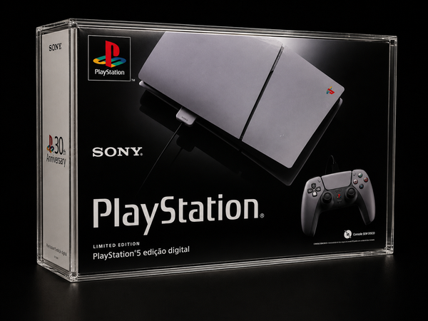 Case Acrílica Premium para PlayStation 5 Slim Edição 30 Anos