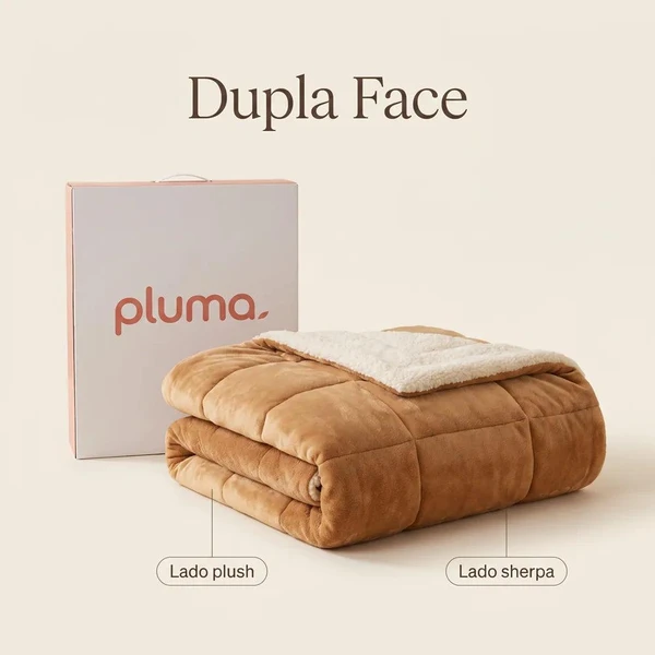 Coberdrom Dupla Face Sherpa + Manta — Pele de Carneiro