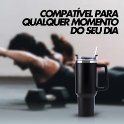 Copo Térmico Grande 1200 Ml Canudo Parede Dupla - ROSA PINK
