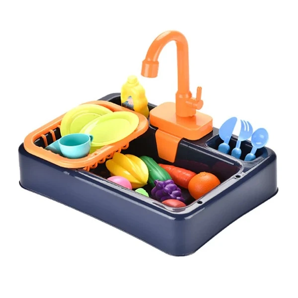 Conjunto de pia de cozinha infantil elétrica