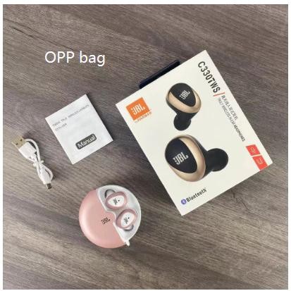 Fone de ouvido C330 Mini Bluetooth 5.0, Microfone e Grave Potente
