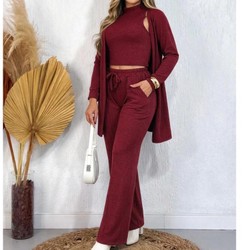 CONJUNTO FEMININO LÃNZINHA DE FRIO OUTONO INVERNO 3 PEÇAS ESTILOSO PANTALONA