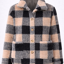 Jaqueta Sherpa Xadrez Feminina