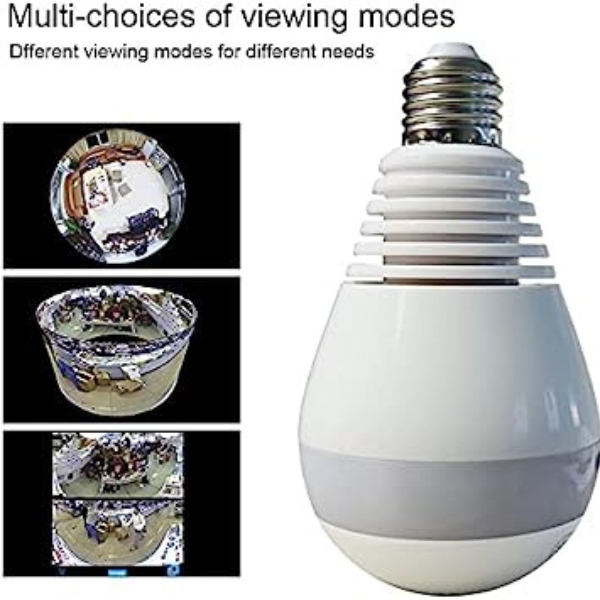 Câmera Lâmpada LED 360º WIFI Vr Cam Full View